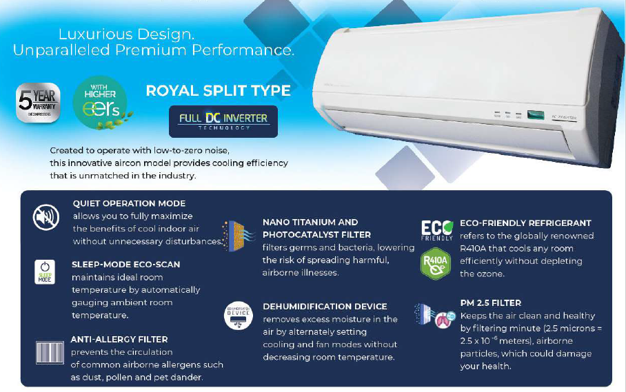 HITACHI Split Type Royal Inverter 3.0 HP R410A