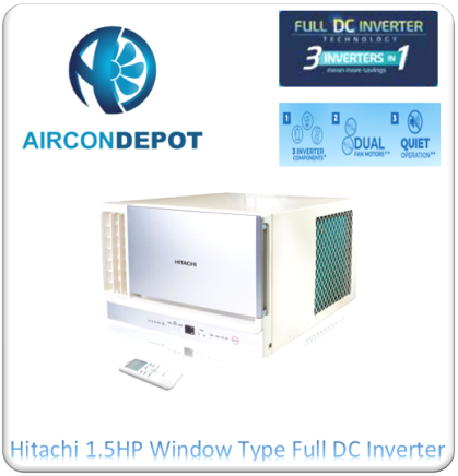 HITACHI Window Inverter Full DC 1.5 HP